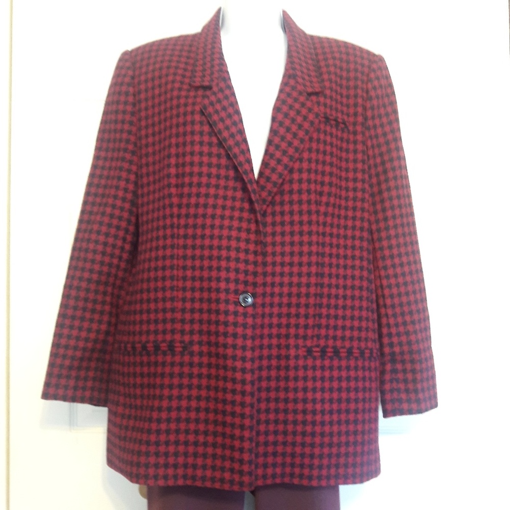 Tweed Blazer Jacket One Button Suite